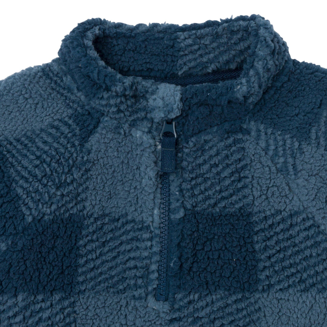 Infant & Toddler Boys Navy Plaid Half-Zip Pullover