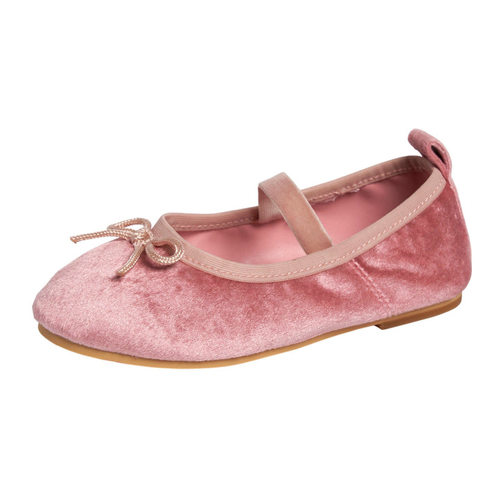 Toddler Girls Pink Velvet Ballet Flats