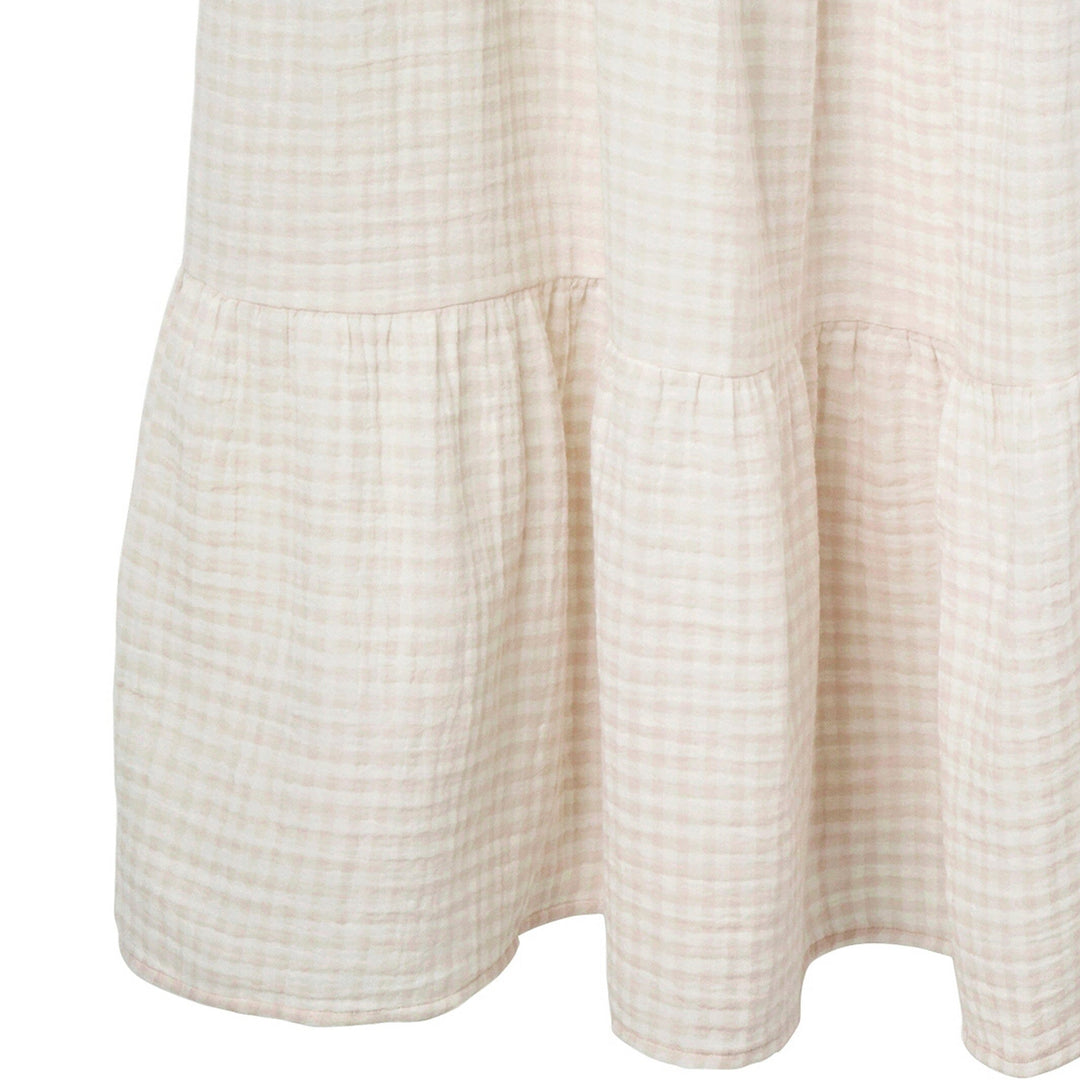 Womens Tan Gingham Dress