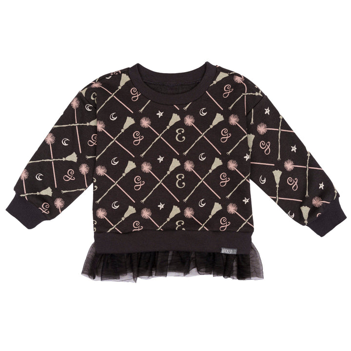 Toddler Girls Black Wand Broom Wicked Sweatshirt