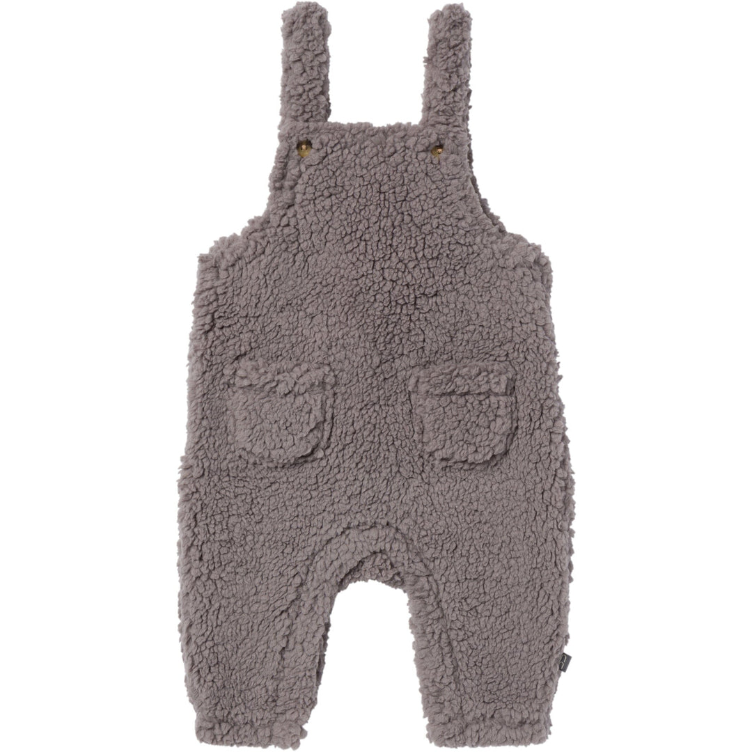 2-Piece Baby Boys Medium Gray Microplush Overall