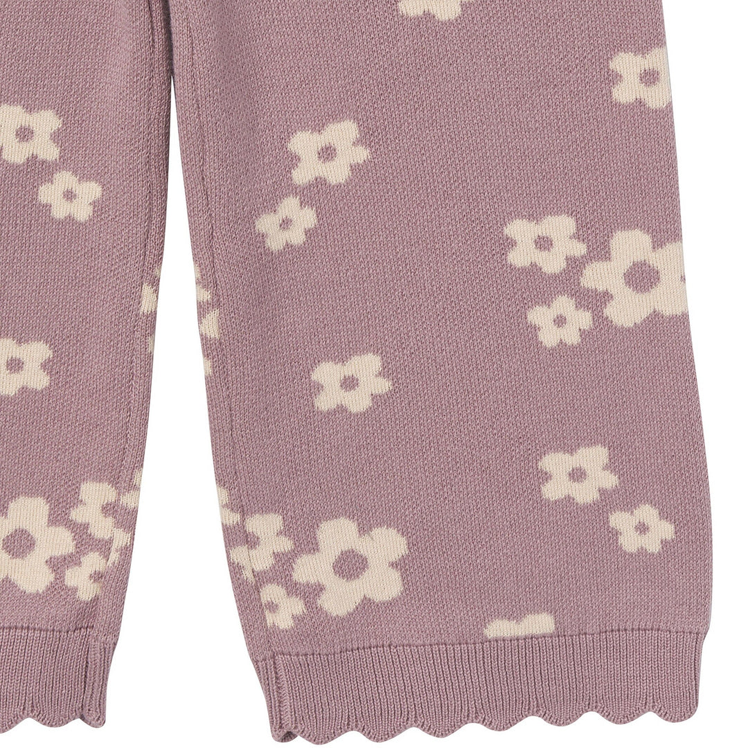 2-Pack Infant & Toddler Girls Medium Lilac Cluster Jacquard Sweater and Pant Set