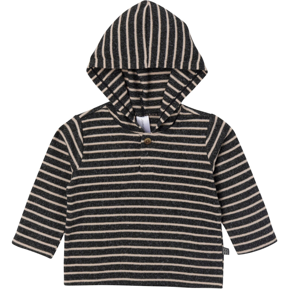 2-Piece Baby Boys Dark Grey Heather Hooded Brushed Hacci Set