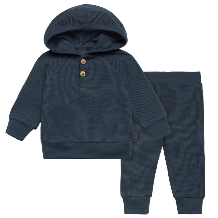 2-Piece Baby Boys Navy Hoodie and Pant Set