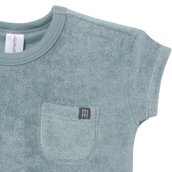 2-Piece Baby Boys Teal Shirt and Short Set