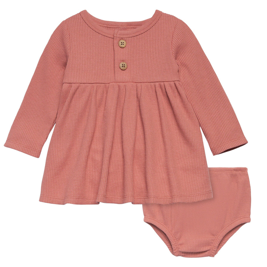 2-Piece Baby Girls Dark Pink Dress Set