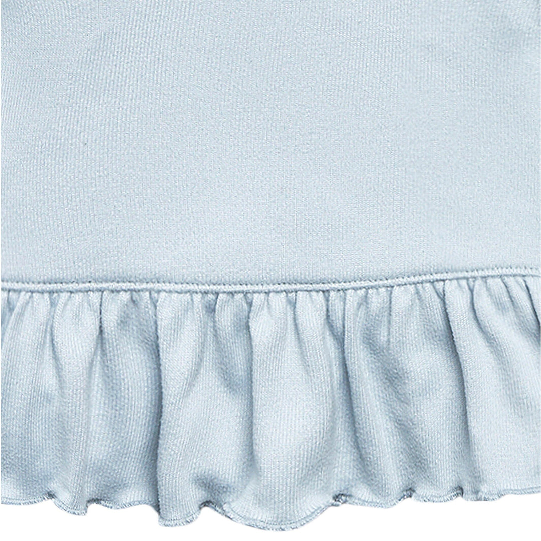 2-Piece Baby Girls Light Blue Peplum Top Brushed Hacci Set