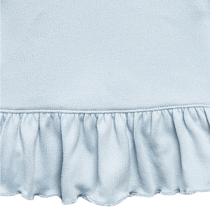 2-Piece Baby Girls Light Blue Peplum Top Brushed Hacci Set