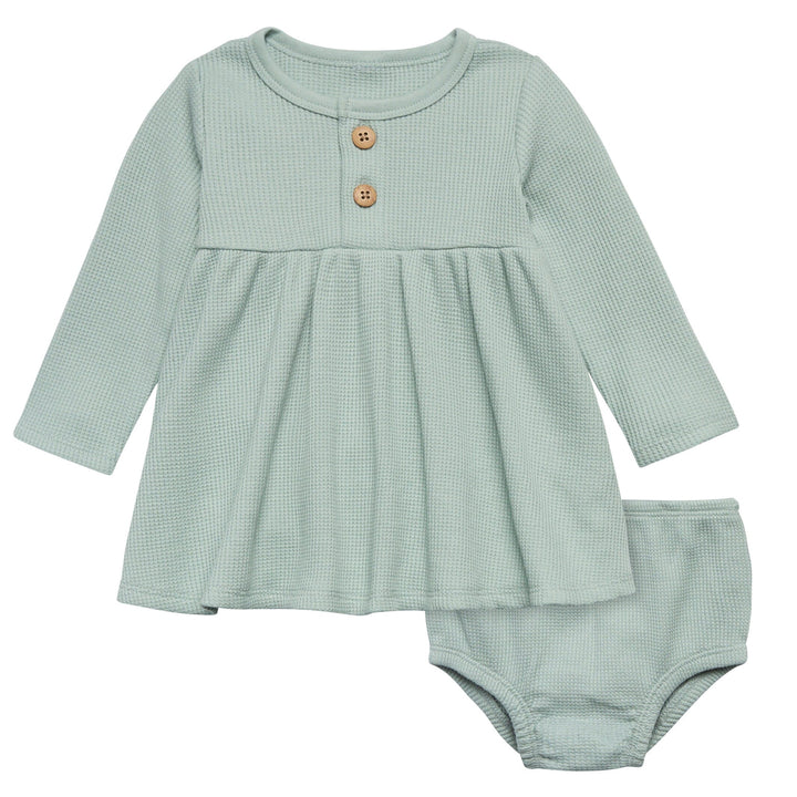 2-Piece Baby Girls Medium Sky Dress Set