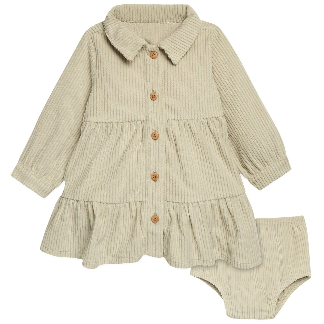 2-Piece Baby Girls Sage Dress Set