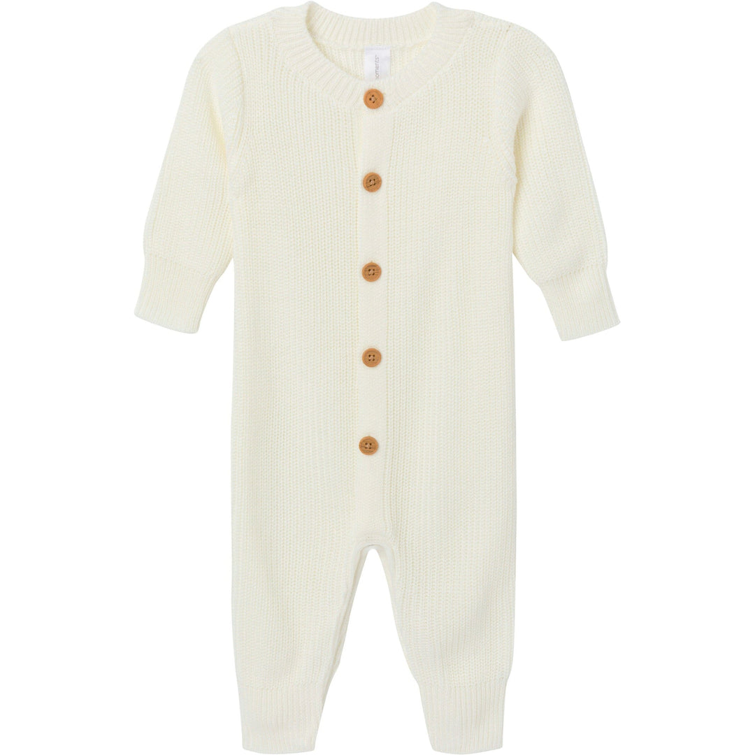 2-Piece Baby Neutral Ivory Romper & Hat Set