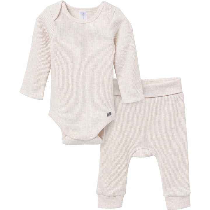 2-Piece Baby Neutral Oatmeal Heather Bodysuit and Pant Set