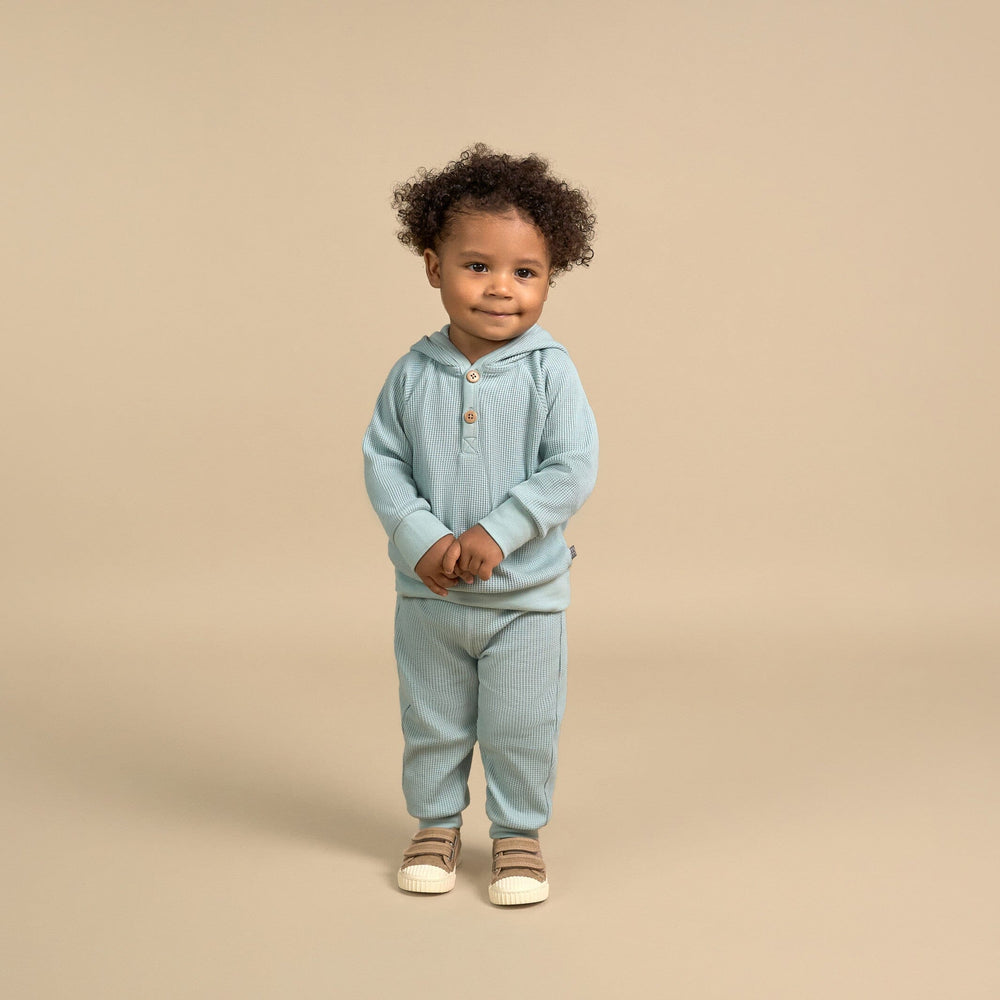 2-Piece Baby Neutral Ocean Hoodie and Pant Set