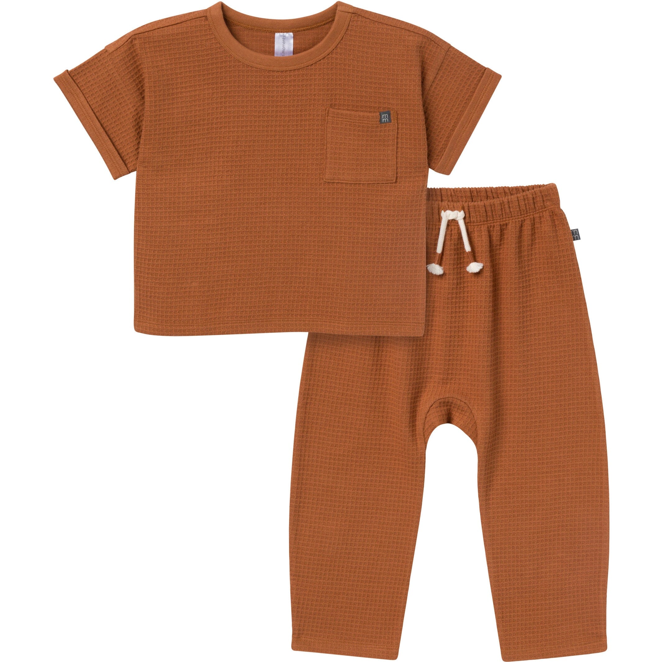 Modern Moments by Gerber 2 Piece Infant Toddler Boys Medium Brown Pants and Shirt Set