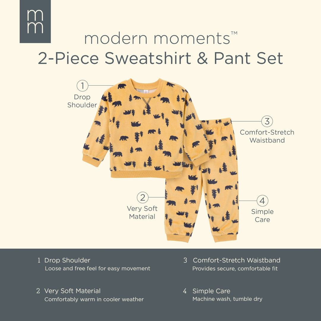 2-Piece Infant & Toddler Boys Yellow Forest Pajama Set