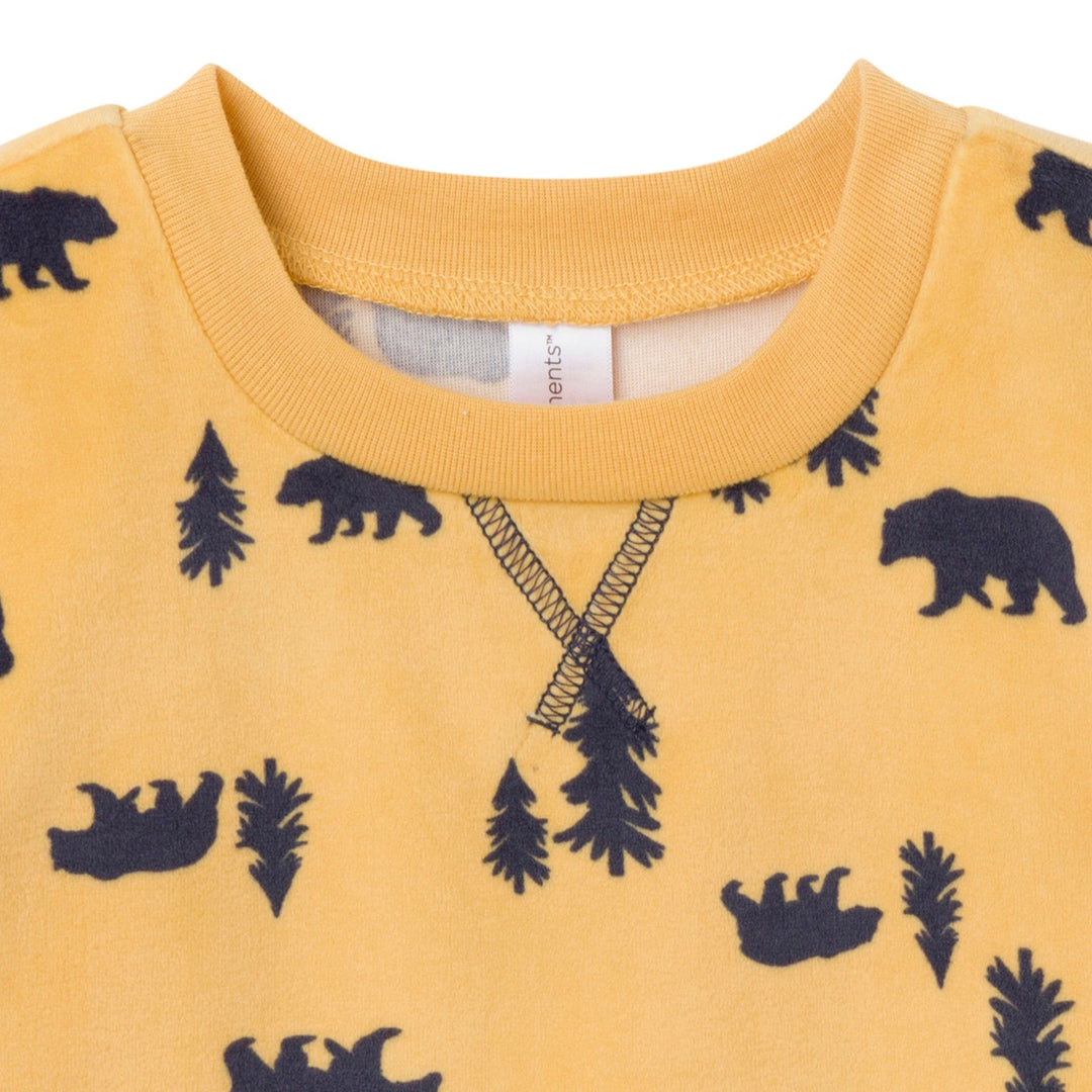 2-Piece Infant & Toddler Boys Yellow Forest Pajama Set