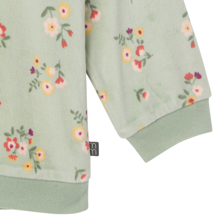 2-Piece Infant & Toddler Girls Green Flower Pajama Set