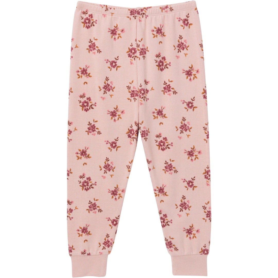 2-Piece Infant & Toddler Girls Light Rose Dahlia Toss Pajama Set