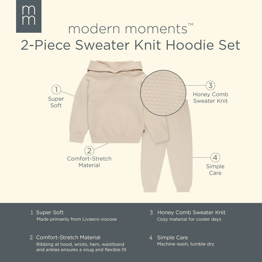 2-Piece Infant & Toddler Girls Oatmeal Heather Sweater Knit Hoodie Set