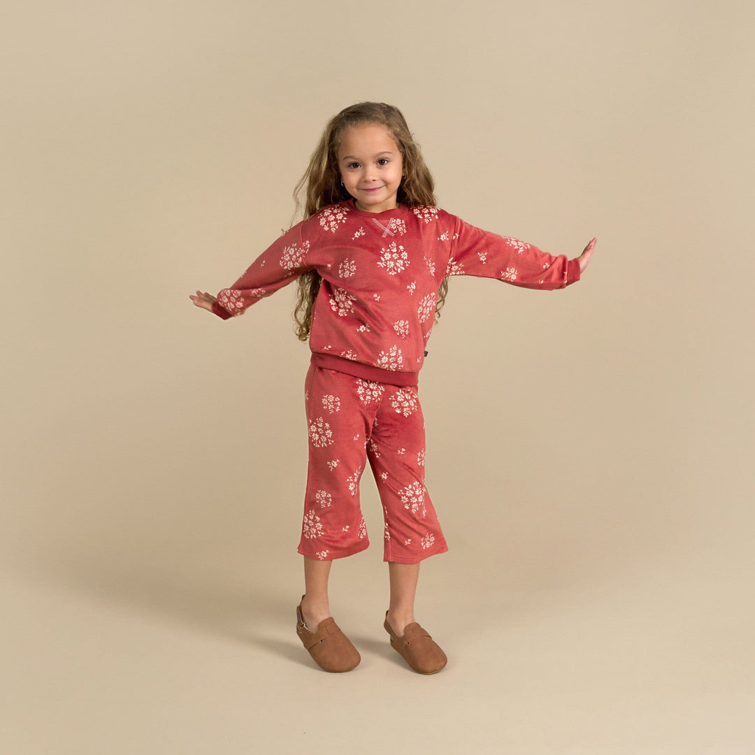 2-Piece Infant & Toddler Girls Red Bouquet Pajama Set