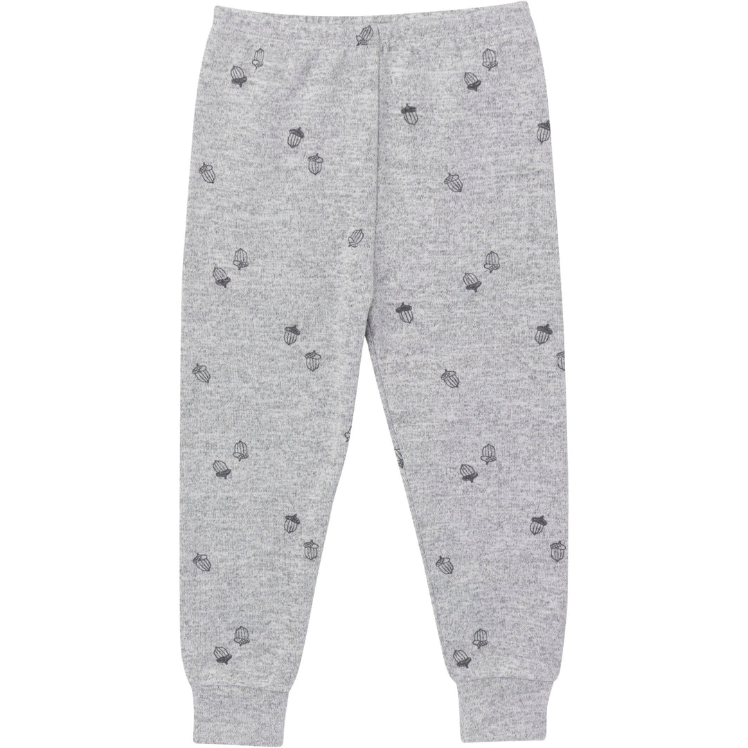 2-Piece Infant & Toddler Neutral Medium Grey Heather Acorn Pajama Set