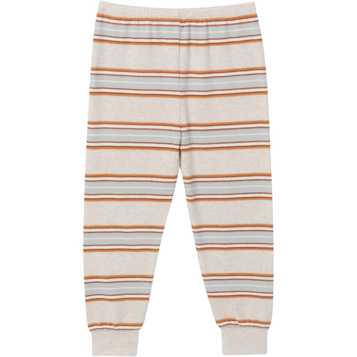 2-Piece Infant & Toddler Neutral Oatmeal Heather Stripe Pajama Set