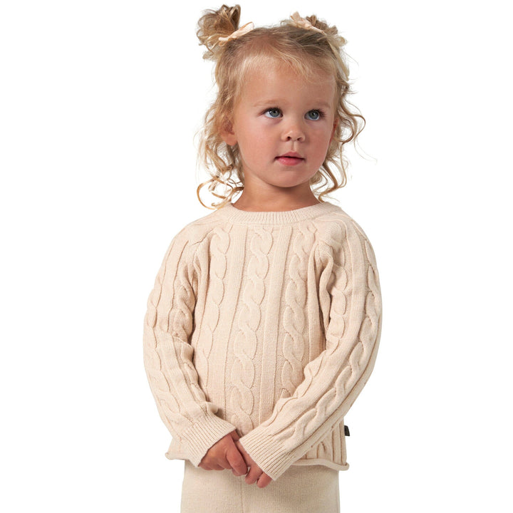 2-Piece Toddler Girls Oatmeal Sweater Set