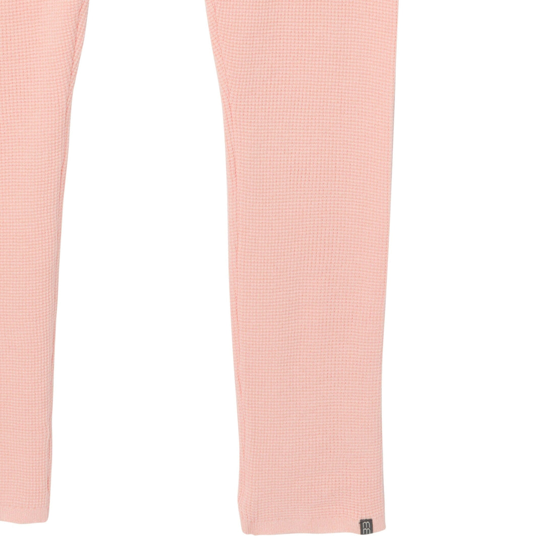 2-Piece Women's Pink Hooded Waffle Top and Legging Set