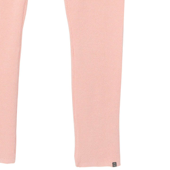 2-Piece Women's Pink Hooded Waffle Top and Legging Set