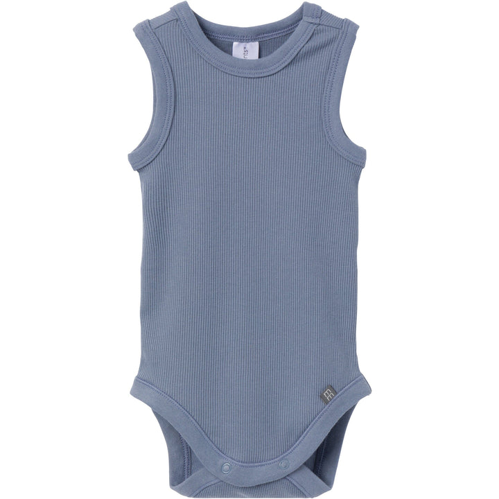 4-Piece Baby Boys Tan/Blue Bodysuit and Short Set