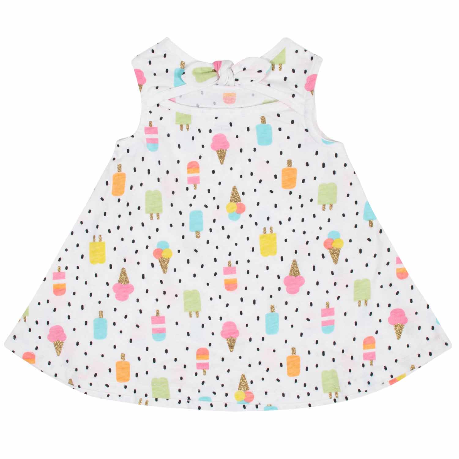 3-Piece Baby Girls Frozen Treats Dress, Diaper Cover, and Hat Set ...