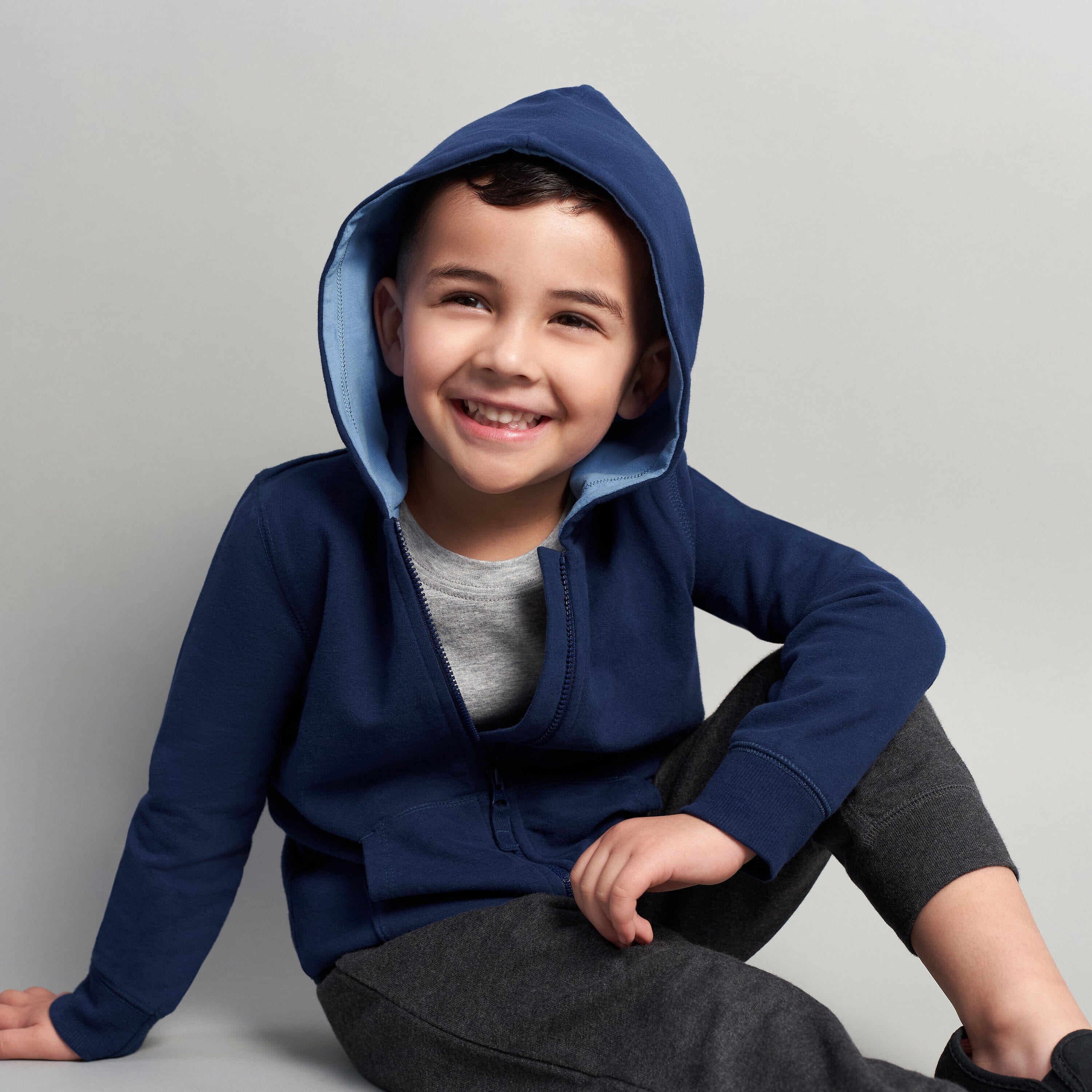 Boys blue zip online hoodie