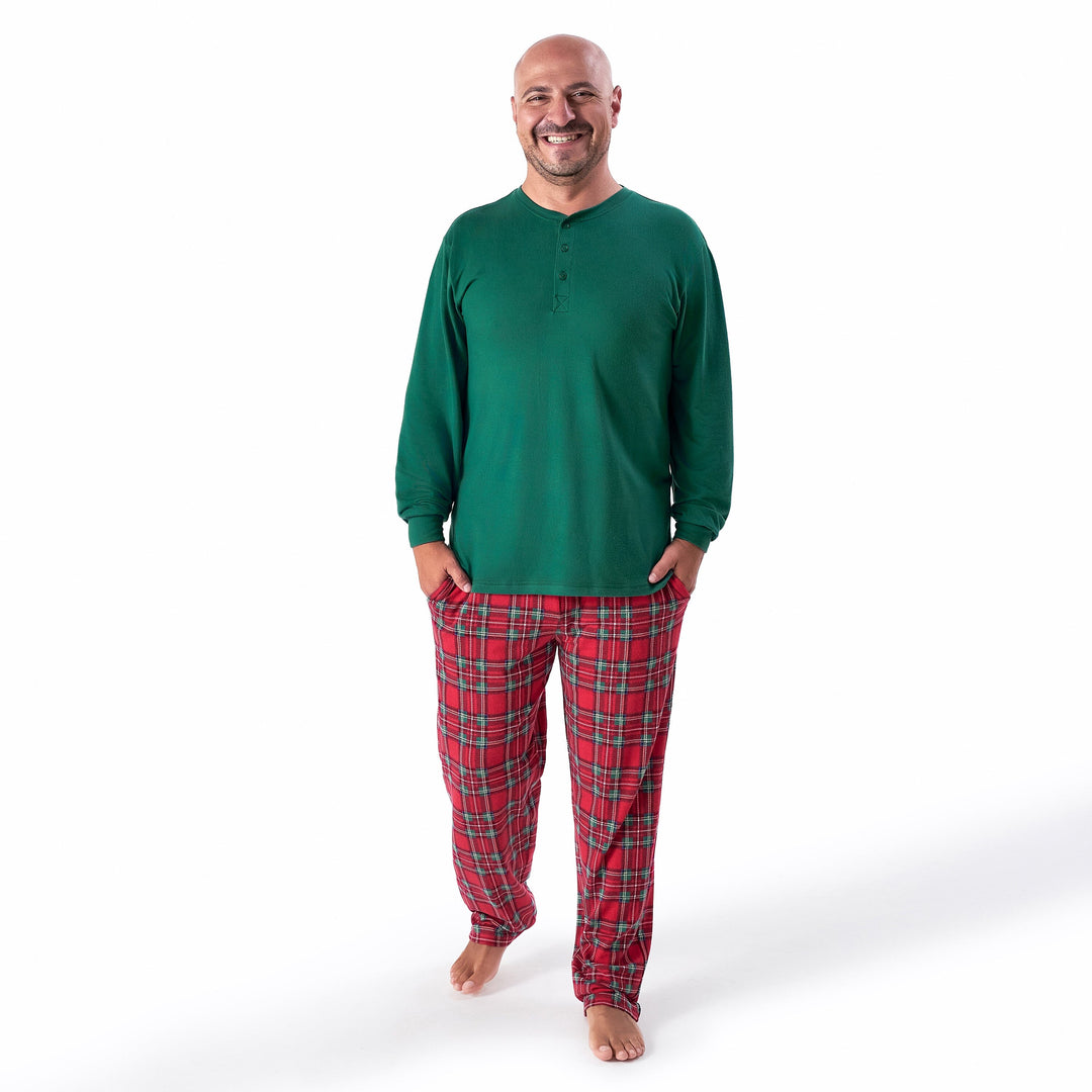 2-Piece Men's Stewart Plaid Hacci Pajama Set