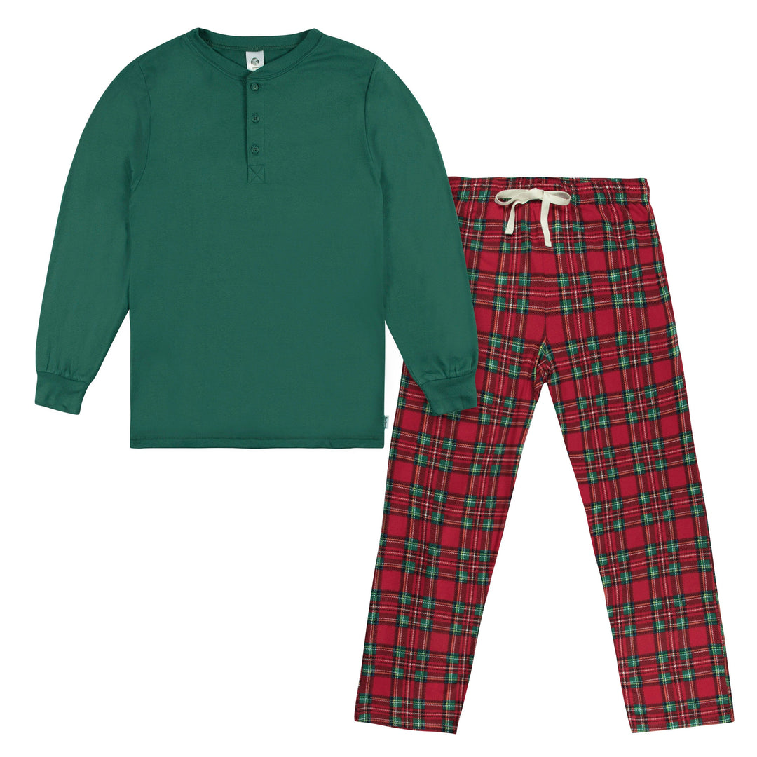 Stewart Plaid Thermal-Top Kids Pajamas in Kid's Flannel Styles