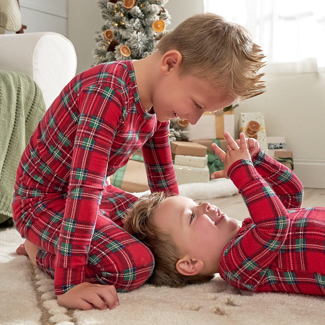 Family Pajamas Unisex Toddlers 2-Piece Pajama Set, Buffalo Check, 2T-3T