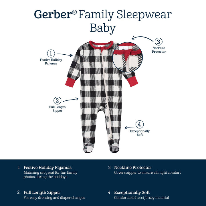 Baby & Toddler Neutral Buffalo Plaid Hacci Snug Fit Footed Pajamas