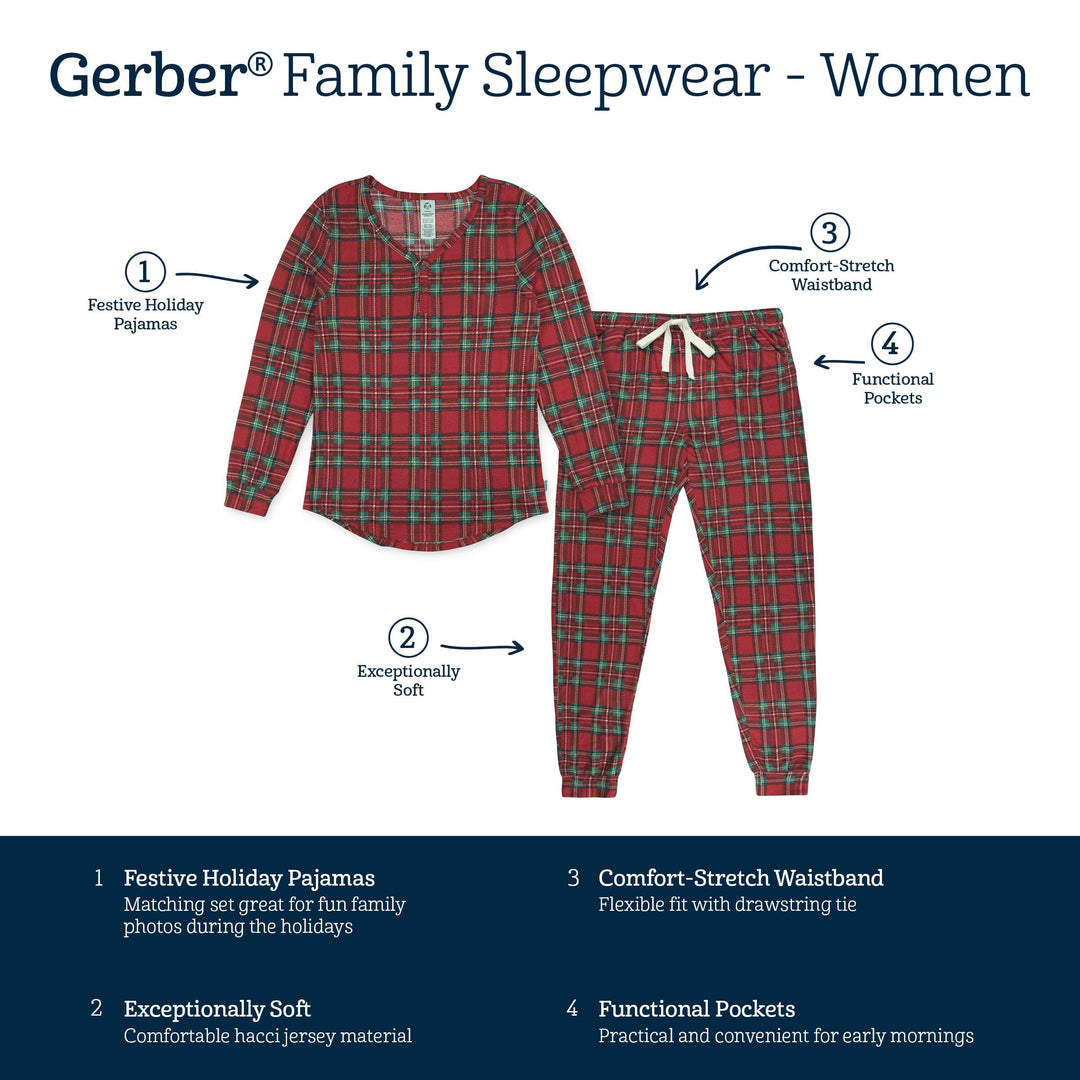 2-Piece Women's Stewart Plaid Hacci Pajama Set