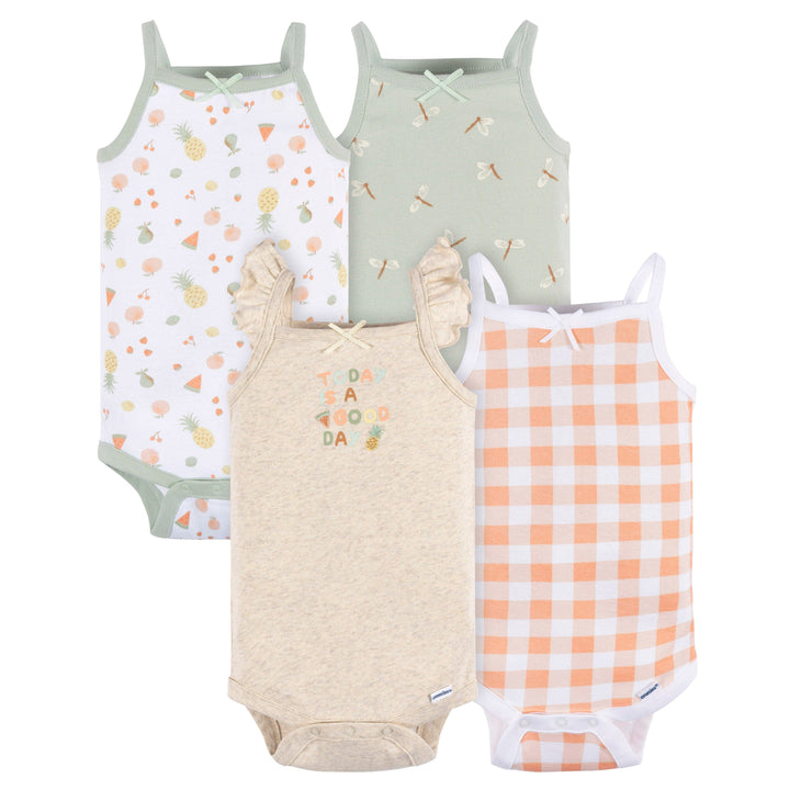 4-Pack Baby Girls Picnic Onesies® Bodysuits