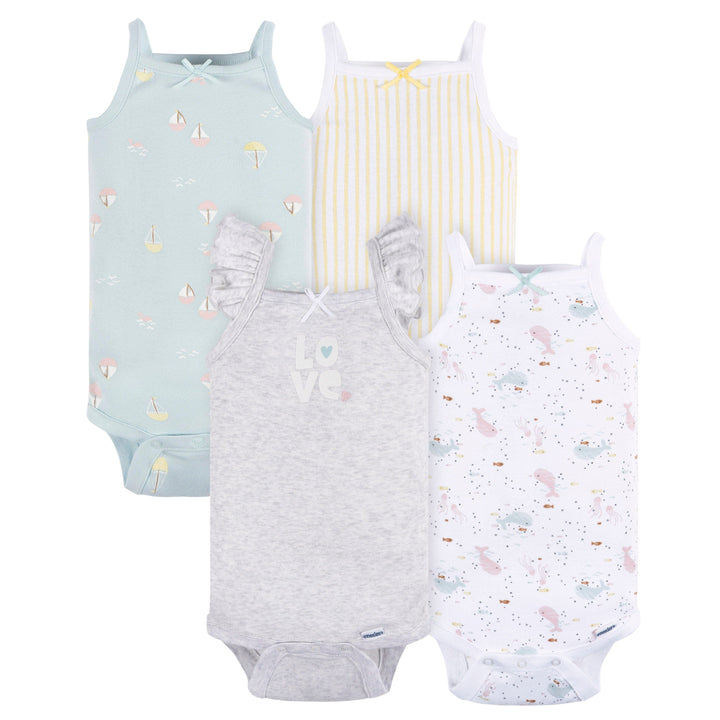 4-Pack Baby Girls Seaside Onesies® Bodysuits