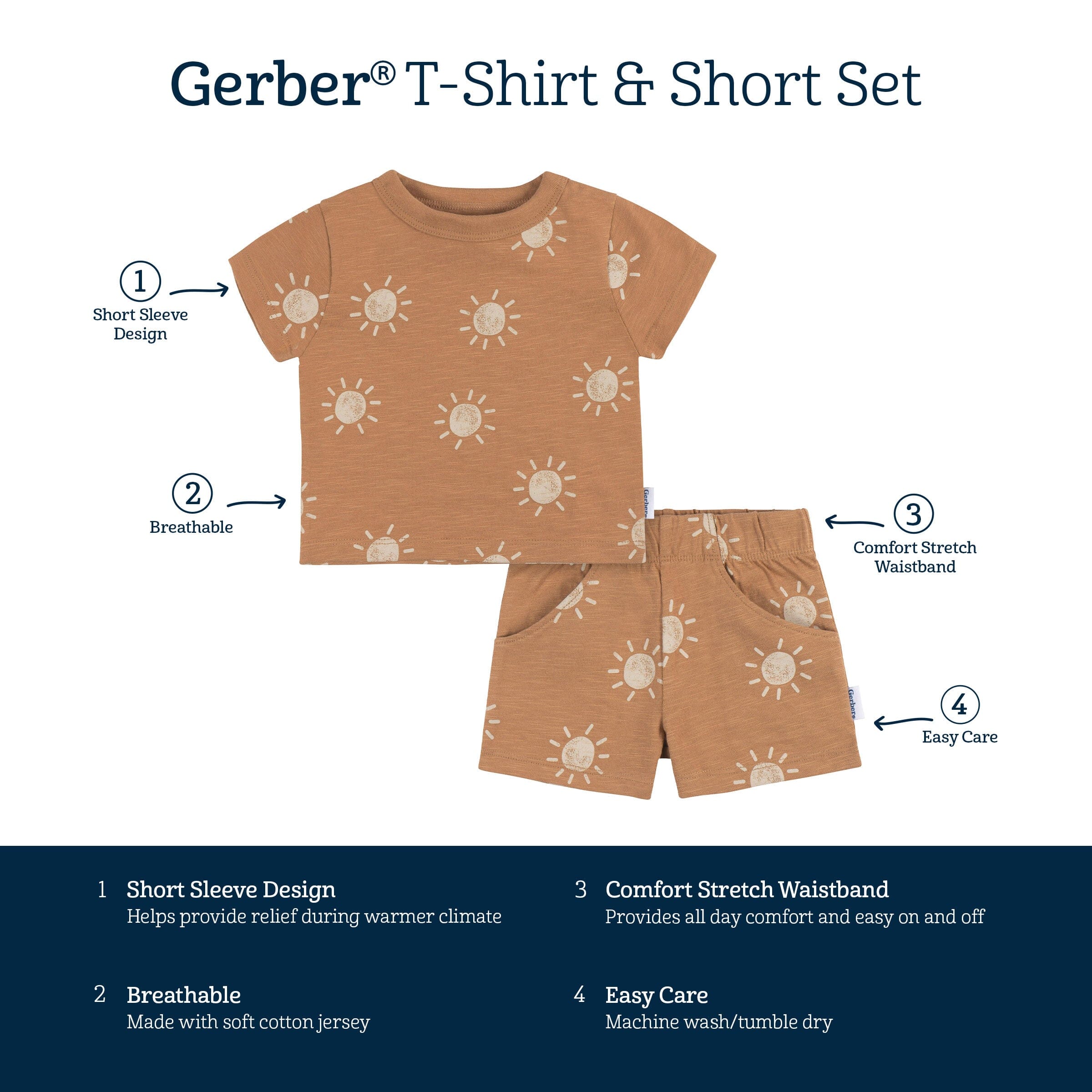 2pcs Toddler Boy Playful Letter Print Shirt and Shorts Set