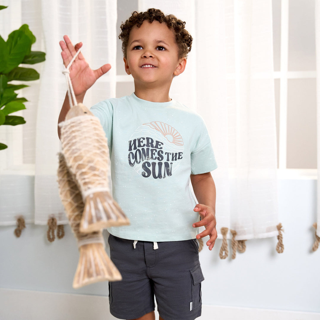 2-Piece Toddler Boys Sun T-Shirt & Cargo Shorts Set