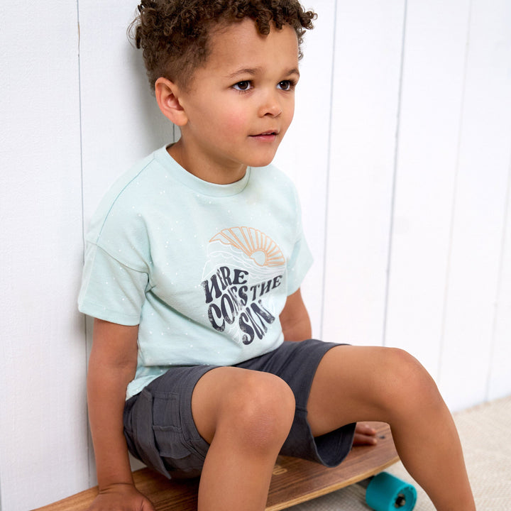 2-Piece Toddler Boys Sun T-Shirt & Cargo Shorts Set