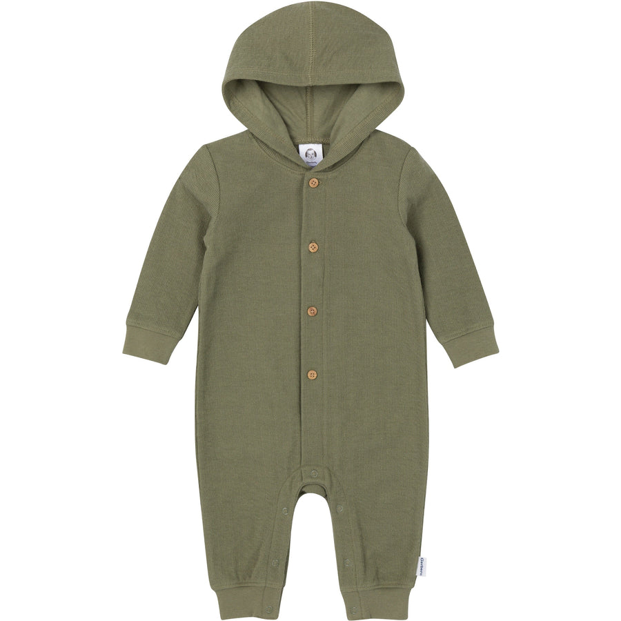 Baby Boys Olive Hooded Romper