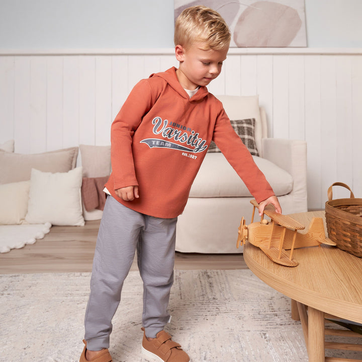 3-Piece Toddler Boys Varsity Tee, Hooded Top and Joggers Set