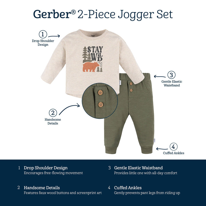 2-Piece Baby Boys Wild Jogger Set