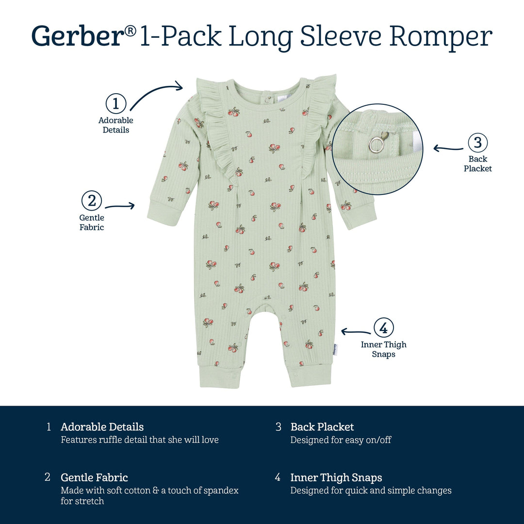 Baby Girls Green Pears Romper