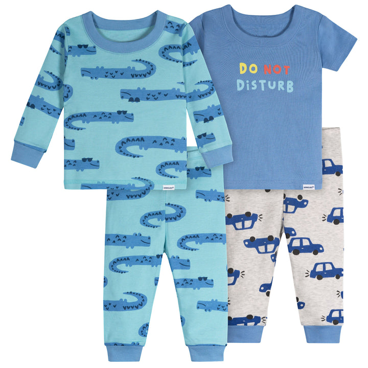 4-Piece Baby Boys Cars Pajamas Sets