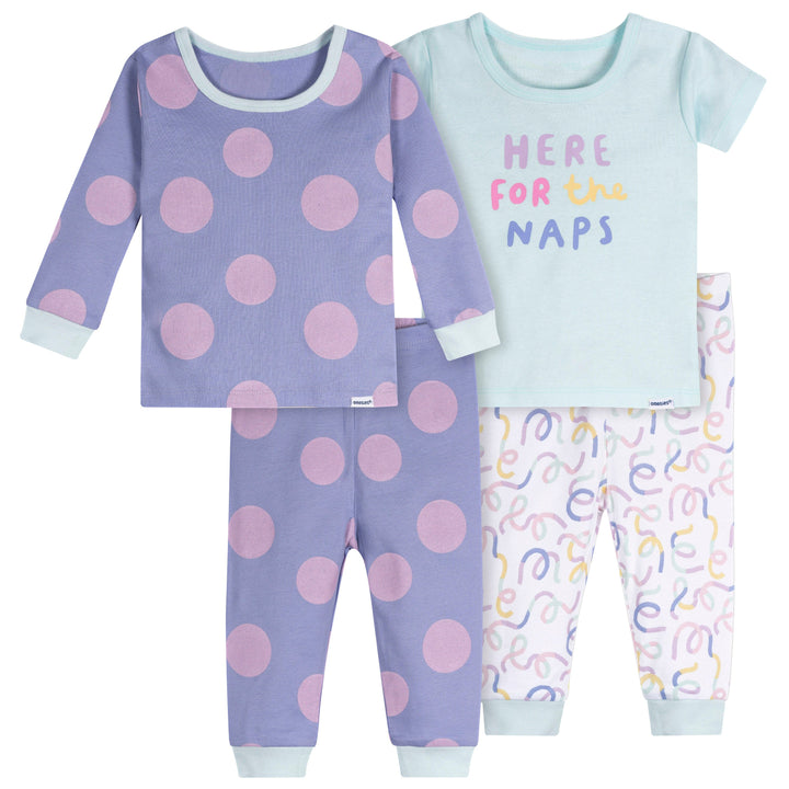 4-Piece Baby Girls Naps Pajamas Sets