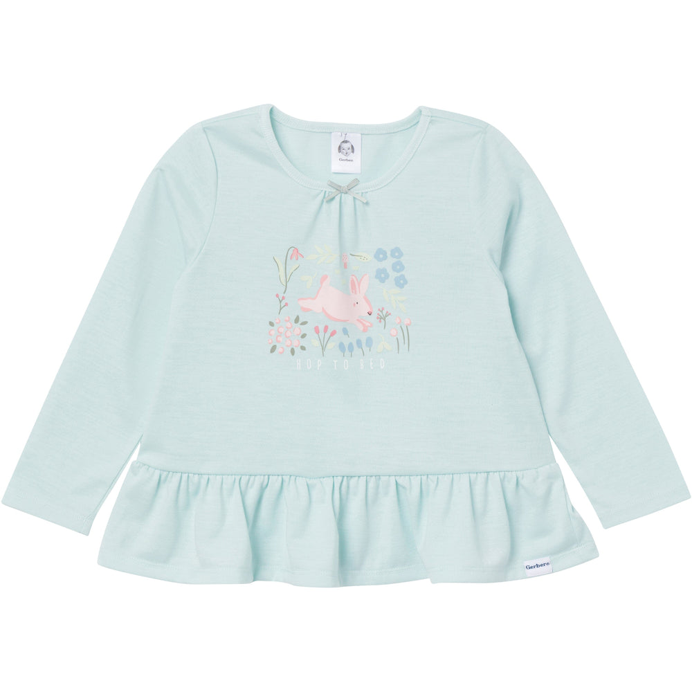 2-Piece Toddler Girls Bunny Peplum Pajama Set