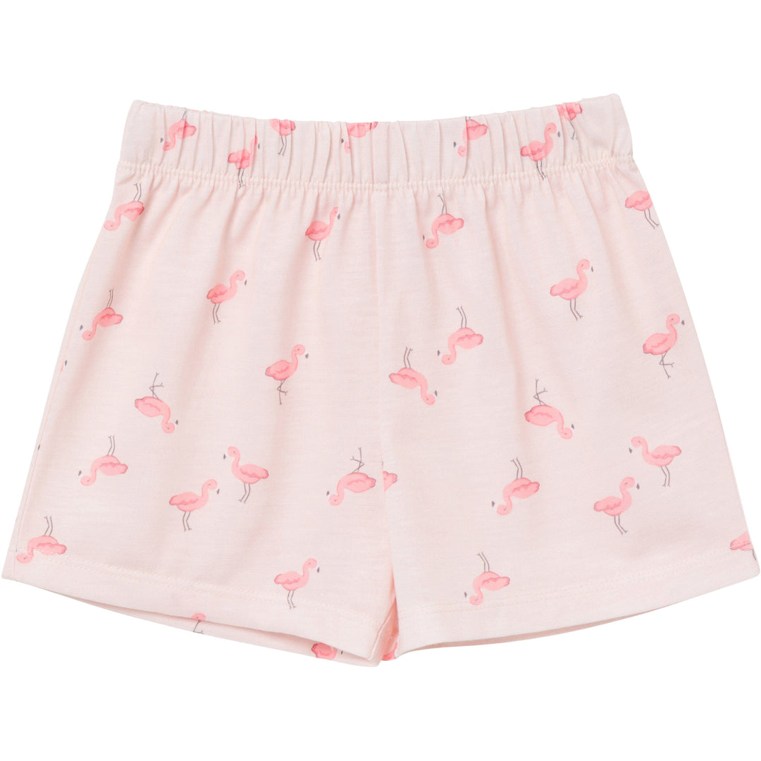 2-Piece Infant & Toddler Girls Flamingoes Button Up Pajama Shorts Set